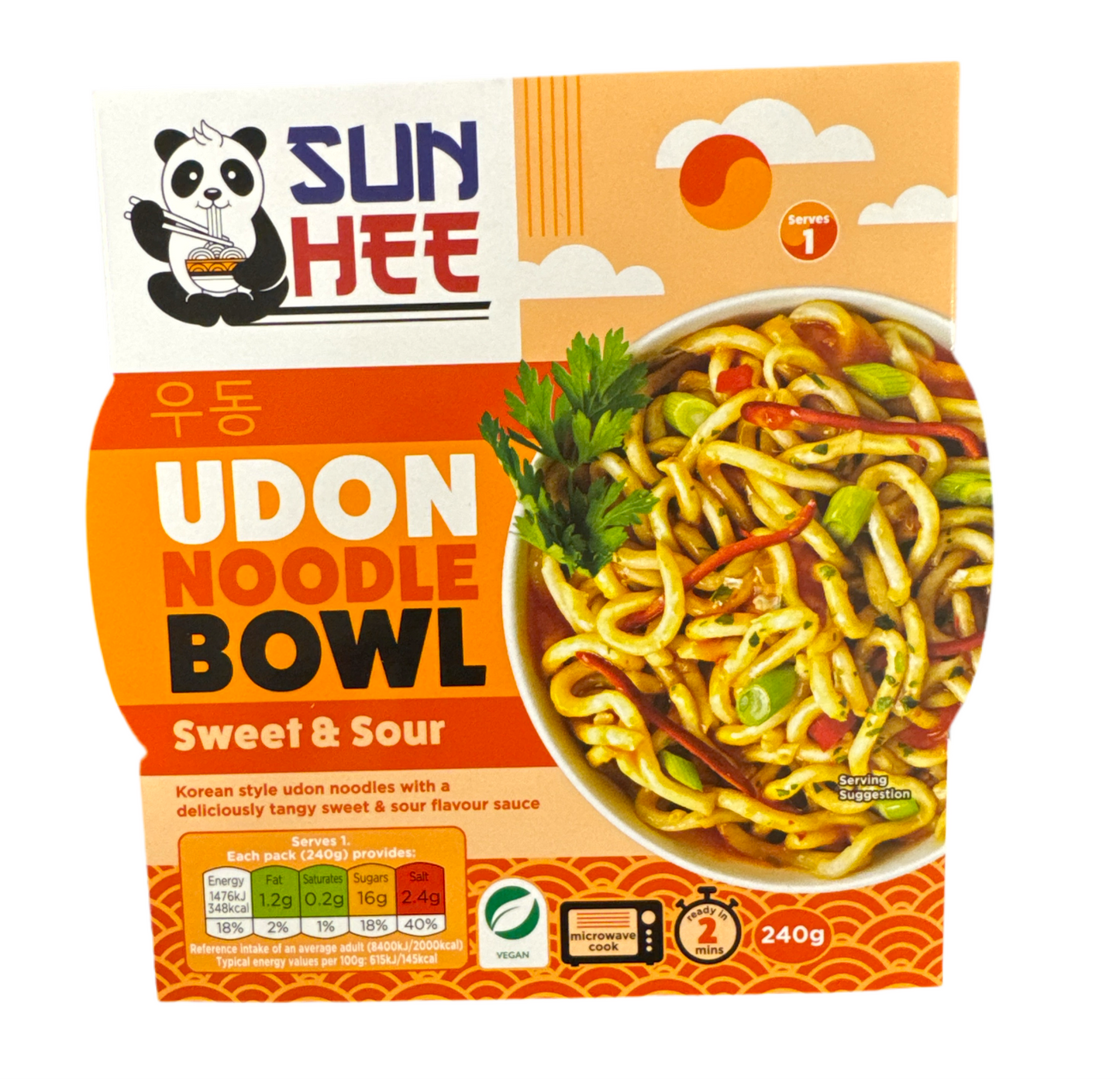 Spaghetti udon istantanei agrodolce e piccante