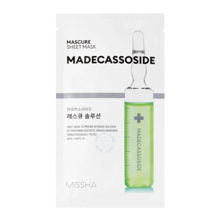 Missha - Maschera in fogli di soluzione di salvataggio Mascure - Madecassoside - Maschera lenitiva - 28 ml