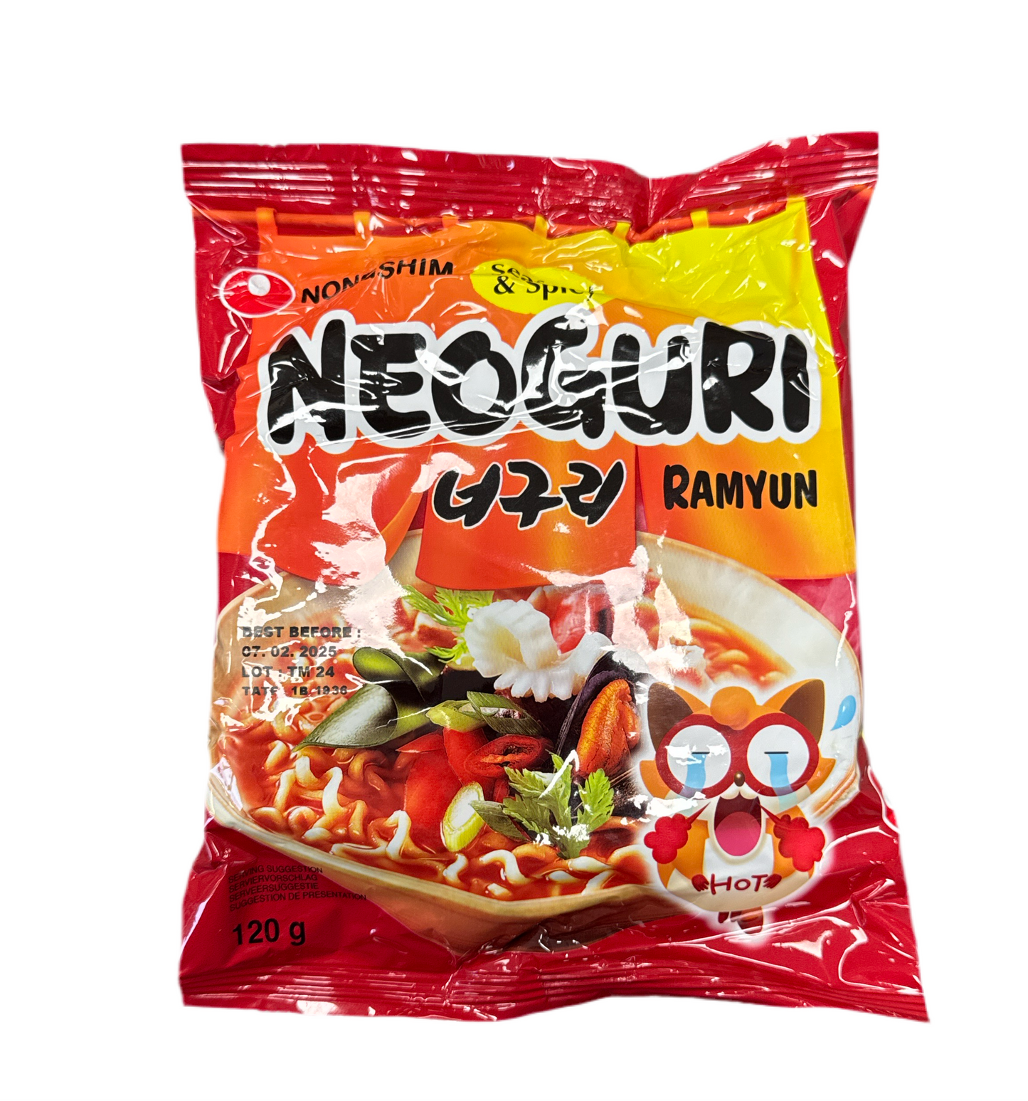 Nongshim Neoguri Noodle ai Frutti di Mare Piccante