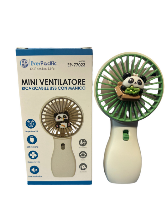 Mini ventilatore ricaricabile usb con manico