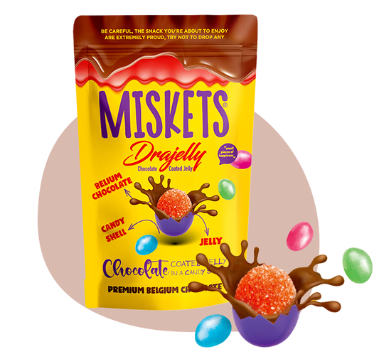 Miskets Jelly ricoperte di Cioccolato al Latte